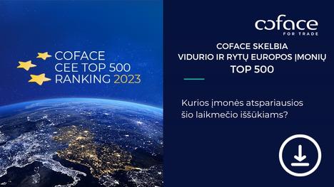 COFACE SKELBIA VIDURIO IR RYTŲ EUROPOS ĮMONIŲ TOP 500