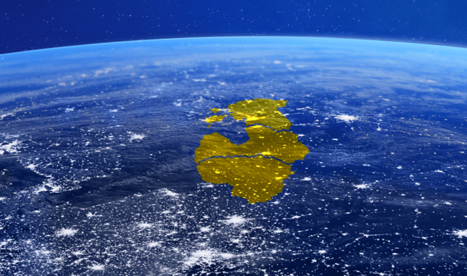 TOP50 Coface Baltics. The surface of the earth with a highlighted Baltic countries